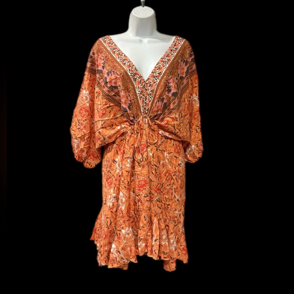 R. Vioimos Boehmian Orange Floral Dress-NWT‎